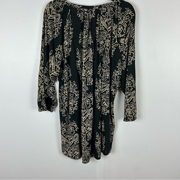 Lucky Brand Black and Cream Patterned Blouse Size 3X - Picture 10 of 11